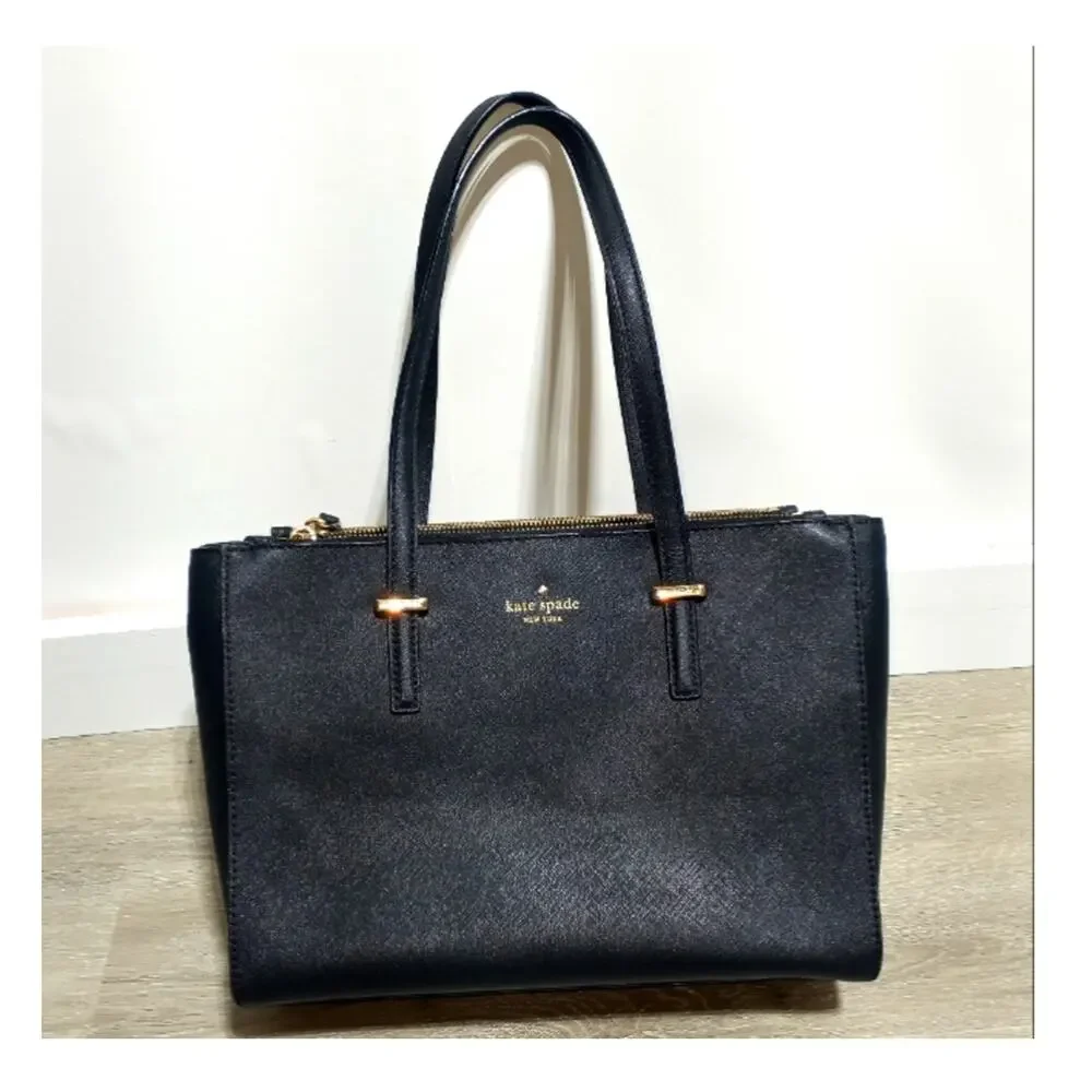 Kate Spade Cedar Street Jensen Black Leather Shoulder Bag Small Tote Bag